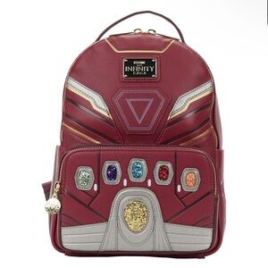 NWT Loungefly Marvel Infinity Saga Iron Man gauntlent Red Backpack